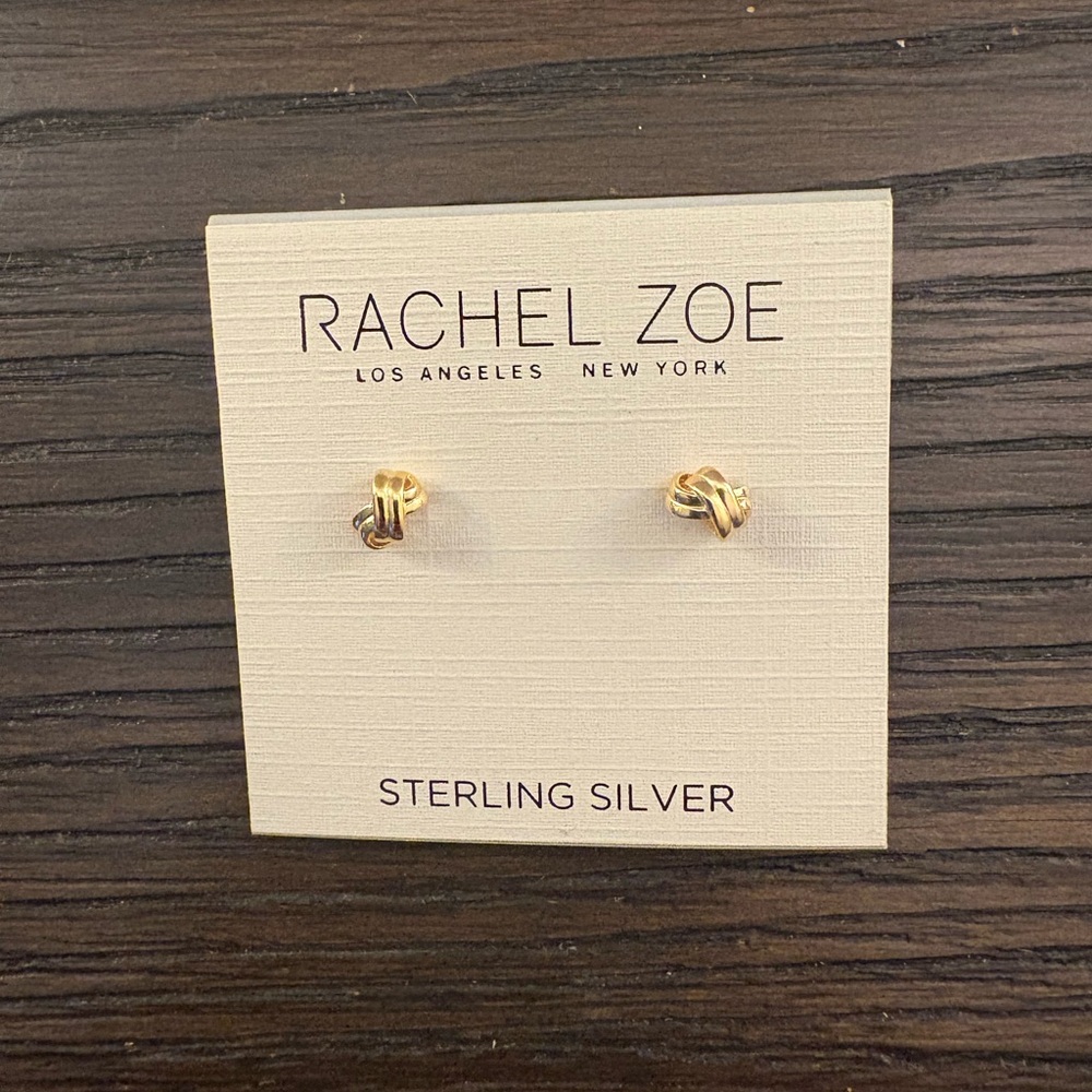 NEW Rachel Zoe gold stud earrings